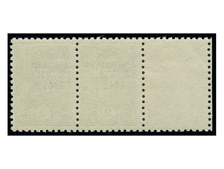 Type II: 2 K. hellgrün im waagerechten Paar mit links kpl. Leerfeld, postfrisch, Kabinett, Fotoattest Krischke