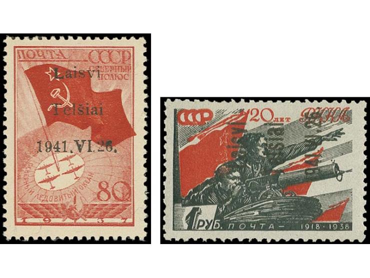 Polarflug 80 K. mit Aufdruck in Type I und Rote Armee 80 K. mit Aufdruck in Type III, postfrisch, sign. Krischke BPP (Mi. 500