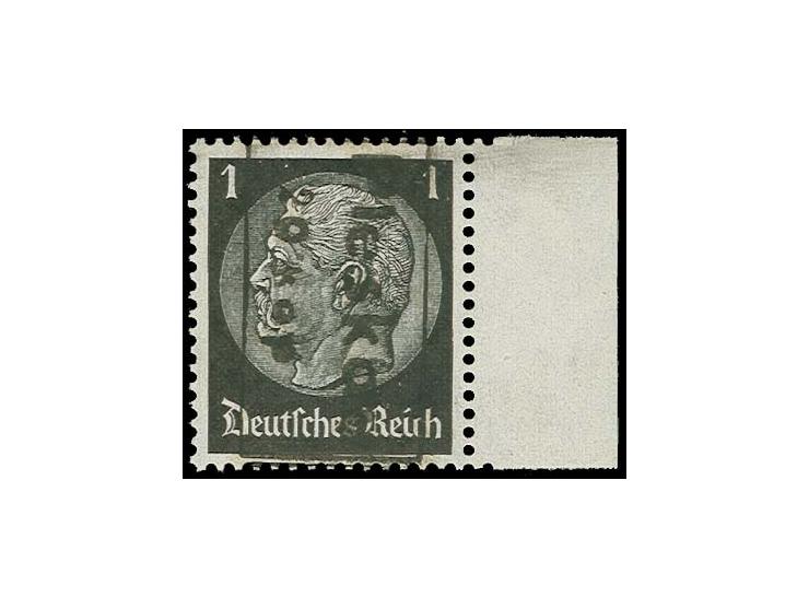 Hindenburg 20 Kop. auf 1 Pfg. schwarz, Aufdruck schwarz, rechtes Randstück, postfrisch, unsigniert, Fotoattest Brunel (Mi. 65