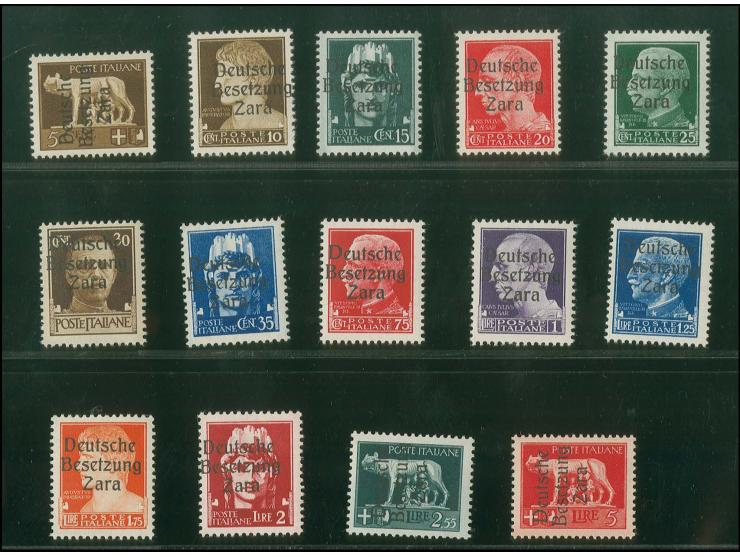 1943, Freimarken 5 C.-2,55 L. und 5 L., postfrisch, sign. Ludin (Mi. 1.492,-)