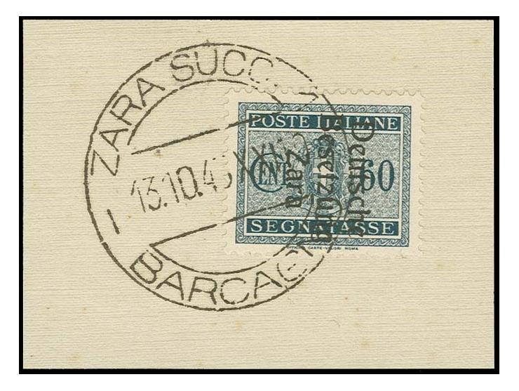 60 C. gestempelt "ZARA SUCC.1 / BARCAGNO 13.10.43" auf Briefstück, Fotoattest Krischke BPP (Mi. 1.200,-)