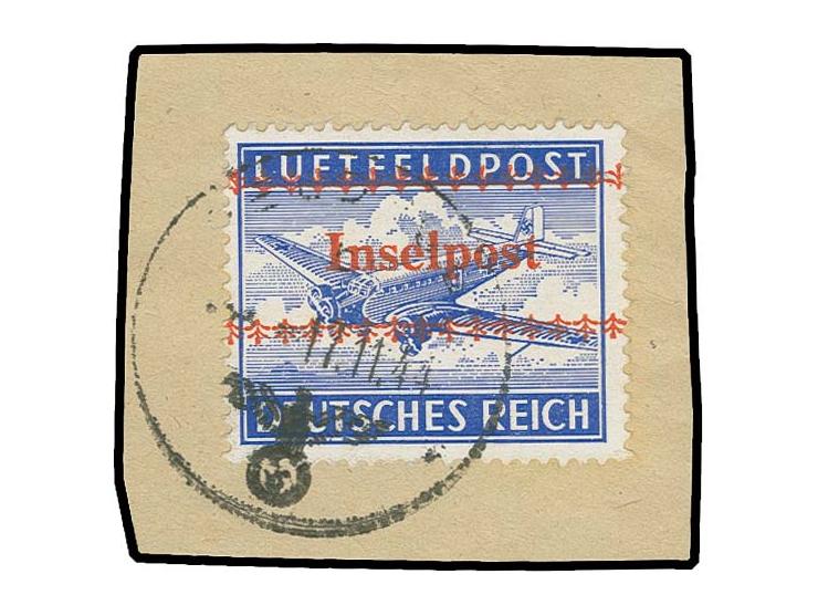 1944, Insel Kreta gezähnt mit Stempel des Zweigfeldpostamtes in Malemes "FELDPOST 17.11.44" auf kleinem Briefstück, gute Erha