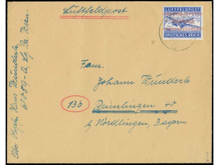 1944, Insel Kreta gezähnt  mit sauberem Abschlag des Tagesstempels des Feldpostamtes in Chania auf Kreta "FELDPOST 27.11.44" 
