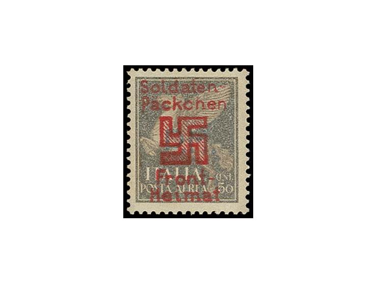 Saloniki-Päckchenmarke Flugpost 50 C. mit milchigweißem Untergrund, ungebraucht (ganz kleiner Gummifehler), sign. Pickenpack 