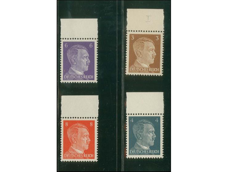 Britische Fälschungen für Deutschland: Hitler 3-8 Pfg. postfrisch, einheitlich vom Oberrand