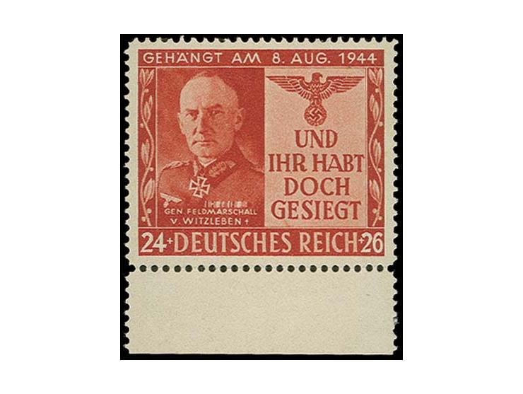 Von Witzleben 24+26 Pfg., Unterrandstück, ungebraucht