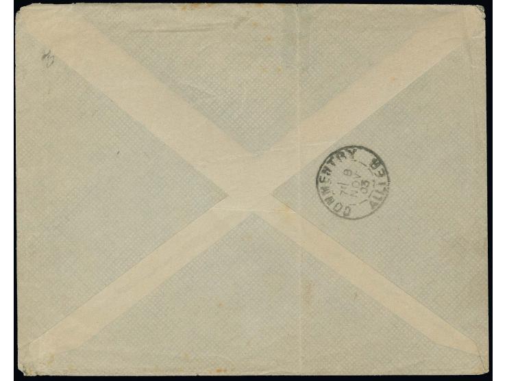 1903/04, Mozaffar-eddin portrait issue 1 ch. and 2 ch., tied by unusual type cds. "TABRIZ 24 OCT. 1903" to printed matter env