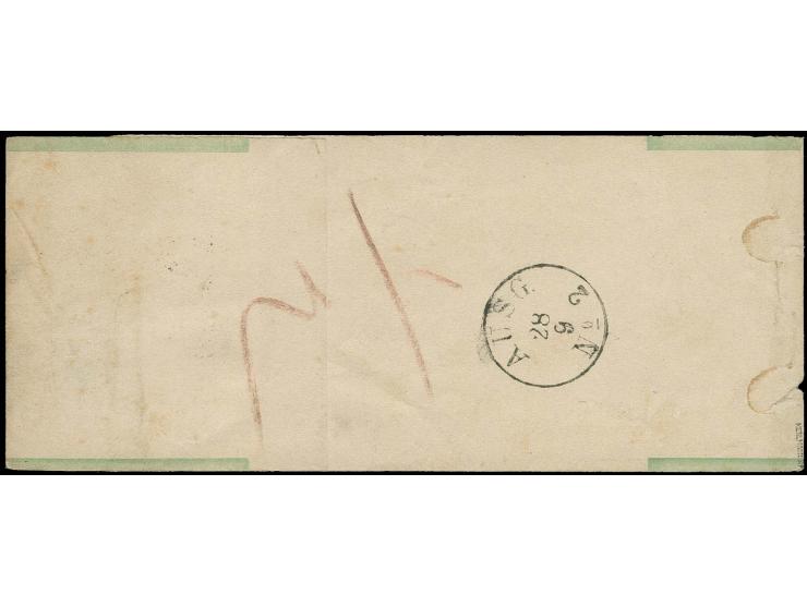 1/3 Gr. gelblichgrün als Zusatzfrankatur auf 1868, 1/3 Gr. Ganzsachen-Streifband mit EKr. "BERLIN P.E. 10. 27/9 69" nach Buck