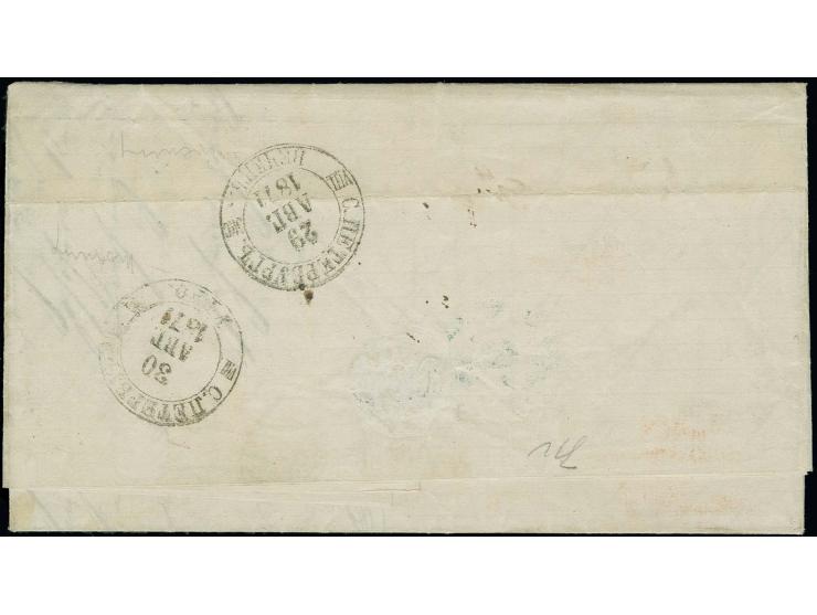 1869, 2 Gr. ultramarin im waagerechten Paar mit DKr. "RHEYDT 7 9 71" auf kpl. Faltbrief nach Uleaborg mit vorderseitig zweima