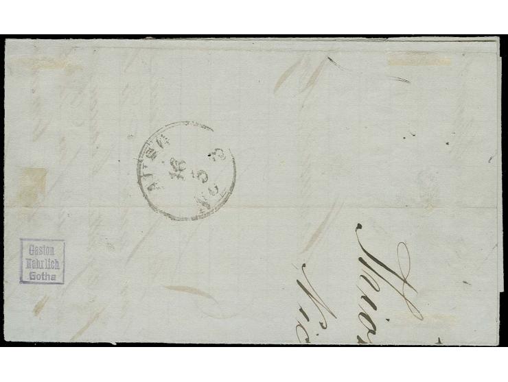 5 C. grün mit Spitzen nach unten und 10 C. mit EKr. "DIEDENHOFEN 15 5 71" auf Faltbrief nach Bernkastel; die Marken farbfrisc
