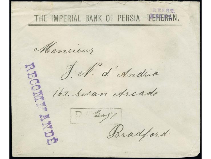 26 ch. and 13 ch., tied by cds. "RESCHT 31 MAI 1911" to reverse of registered envelope to England