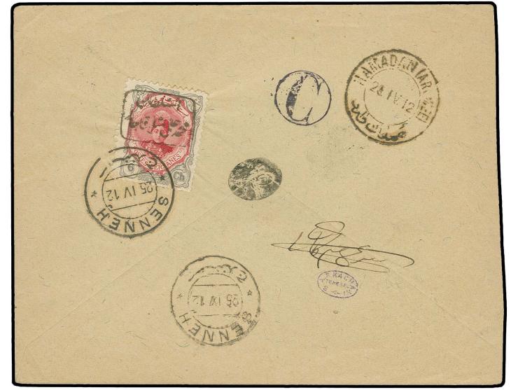 6 ch., tied by cds. "SENNEH 25.IV.12" to reverse of cover to Hamadan