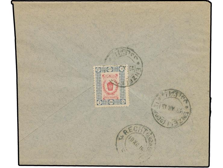 2 ch. tied to reverse of envelope from Enzeli to Recht