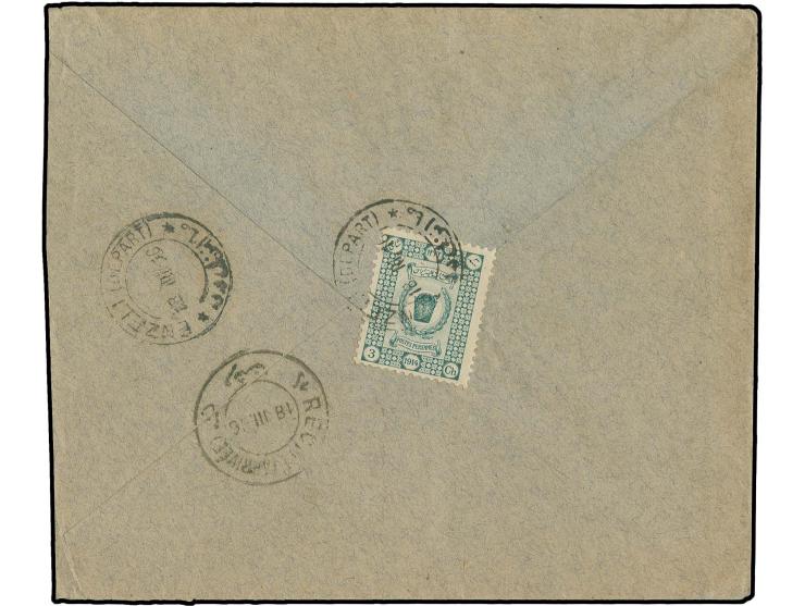 3 ch. tied to reverse of cover from Enzeli to Recht