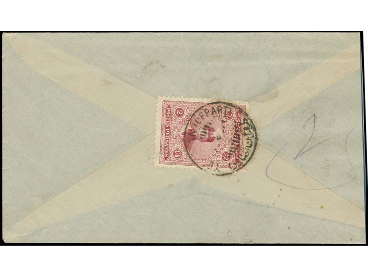 2 ch. tied by Teheran cds. to reverse of local cover