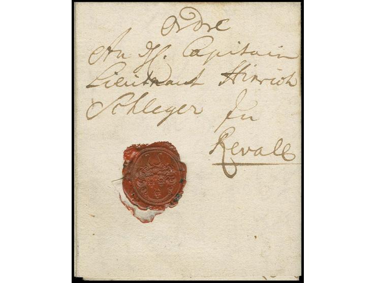1703, Order-Brief des Königlichen General Gouvernements zu Reval (Tallinn) an den "Capitain Lieutnant Hinrich Schleyer" mit e