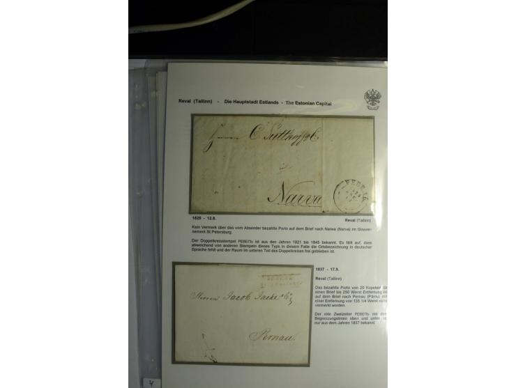 REVAL (TALLINN) - Die Hauptstadt Estlands - 1730/1855, Sammlung mit 25 Vorphila-Briefen, dabei ein Forwarded-Schiffs-Brief so