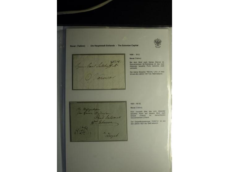 REVAL (TALLINN) - Die Hauptstadt Estlands - 1730/1855, Sammlung mit 25 Vorphila-Briefen, dabei ein Forwarded-Schiffs-Brief so