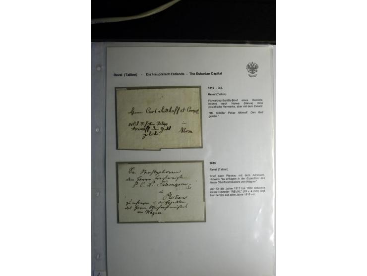 REVAL (TALLINN) - Die Hauptstadt Estlands - 1730/1855, Sammlung mit 25 Vorphila-Briefen, dabei ein Forwarded-Schiffs-Brief so