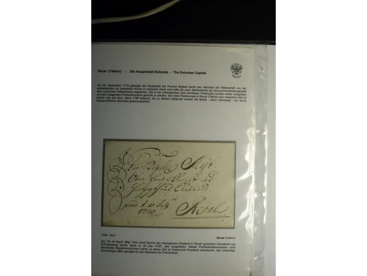 REVAL (TALLINN) - Die Hauptstadt Estlands - 1730/1855, Sammlung mit 25 Vorphila-Briefen, dabei ein Forwarded-Schiffs-Brief so