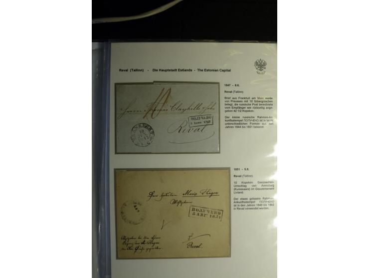 REVAL (TALLINN) - Die Hauptstadt Estlands - 1730/1855, Sammlung mit 25 Vorphila-Briefen, dabei ein Forwarded-Schiffs-Brief so