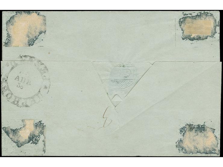 10 K. dunkelbraun/hellblau, allseits gut gerandet mit klarem Ra2 "REVAL 19 APR. 1858" auf Faltbriefhülle mit nebengesetztem A