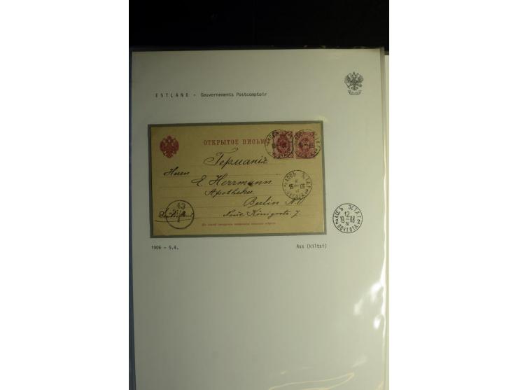 KREISSTEMPEL ESTLAND: 1860/1906, interessante Sammlung von 66 Briefen, Ganzsachen und Umschlägen, dabei R-Briefe, Wertbriefe,