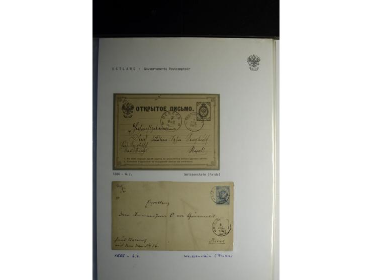 KREISSTEMPEL ESTLAND: 1860/1906, interessante Sammlung von 66 Briefen, Ganzsachen und Umschlägen, dabei R-Briefe, Wertbriefe,