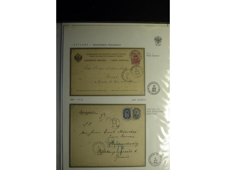 KREISSTEMPEL ESTLAND: 1860/1906, interessante Sammlung von 66 Briefen, Ganzsachen und Umschlägen, dabei R-Briefe, Wertbriefe,