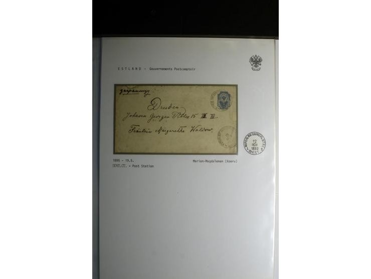 KREISSTEMPEL ESTLAND: 1860/1906, interessante Sammlung von 66 Briefen, Ganzsachen und Umschlägen, dabei R-Briefe, Wertbriefe,