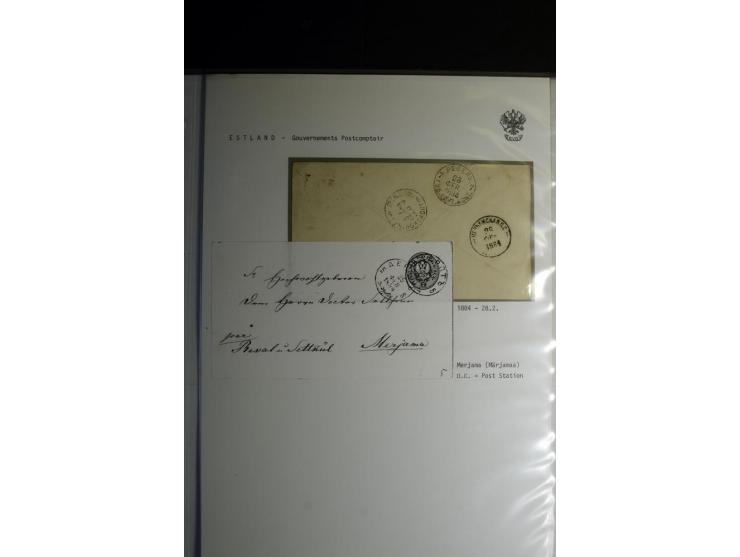 KREISSTEMPEL ESTLAND: 1860/1906, interessante Sammlung von 66 Briefen, Ganzsachen und Umschlägen, dabei R-Briefe, Wertbriefe,