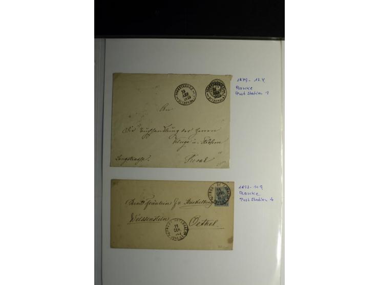 KREISSTEMPEL ESTLAND: 1860/1906, interessante Sammlung von 66 Briefen, Ganzsachen und Umschlägen, dabei R-Briefe, Wertbriefe,
