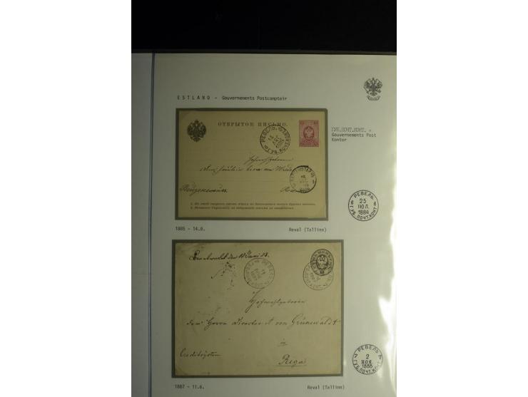 KREISSTEMPEL ESTLAND: 1860/1906, interessante Sammlung von 66 Briefen, Ganzsachen und Umschlägen, dabei R-Briefe, Wertbriefe,
