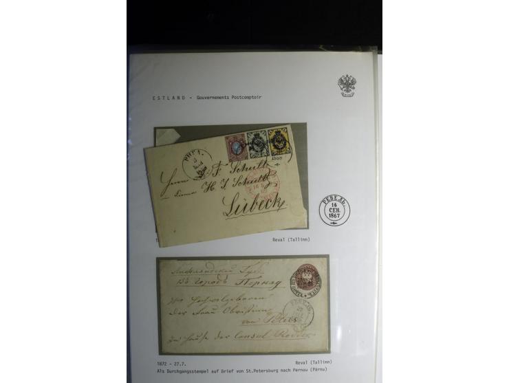 KREISSTEMPEL ESTLAND: 1860/1906, interessante Sammlung von 66 Briefen, Ganzsachen und Umschlägen, dabei R-Briefe, Wertbriefe,