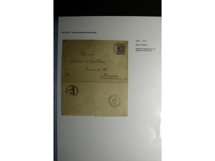 KREISSTEMPEL ESTLAND: 1860/1906, interessante Sammlung von 66 Briefen, Ganzsachen und Umschlägen, dabei R-Briefe, Wertbriefe,
