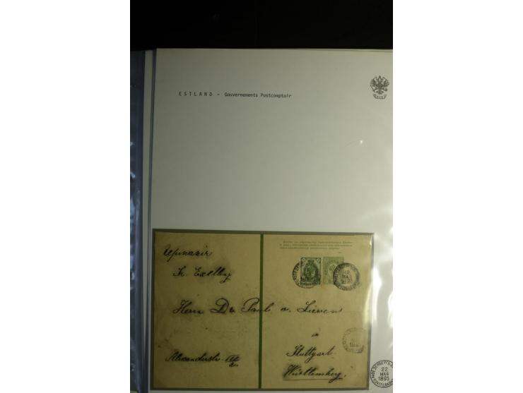 KREISSTEMPEL ESTLAND: 1860/1906, interessante Sammlung von 66 Briefen, Ganzsachen und Umschlägen, dabei R-Briefe, Wertbriefe,