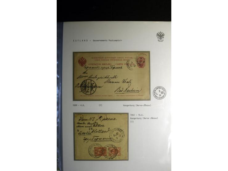 KREISSTEMPEL ESTLAND: 1860/1906, interessante Sammlung von 66 Briefen, Ganzsachen und Umschlägen, dabei R-Briefe, Wertbriefe,