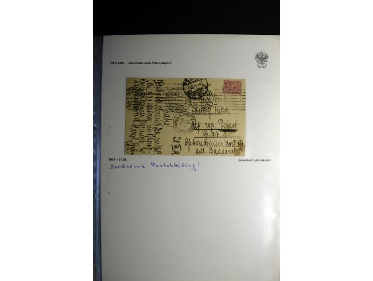 KREISSTEMPEL ESTLAND: 1860/1906, interessante Sammlung von 66 Briefen, Ganzsachen und Umschlägen, dabei R-Briefe, Wertbriefe,