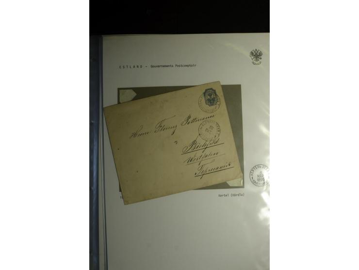 KREISSTEMPEL ESTLAND: 1860/1906, interessante Sammlung von 66 Briefen, Ganzsachen und Umschlägen, dabei R-Briefe, Wertbriefe,