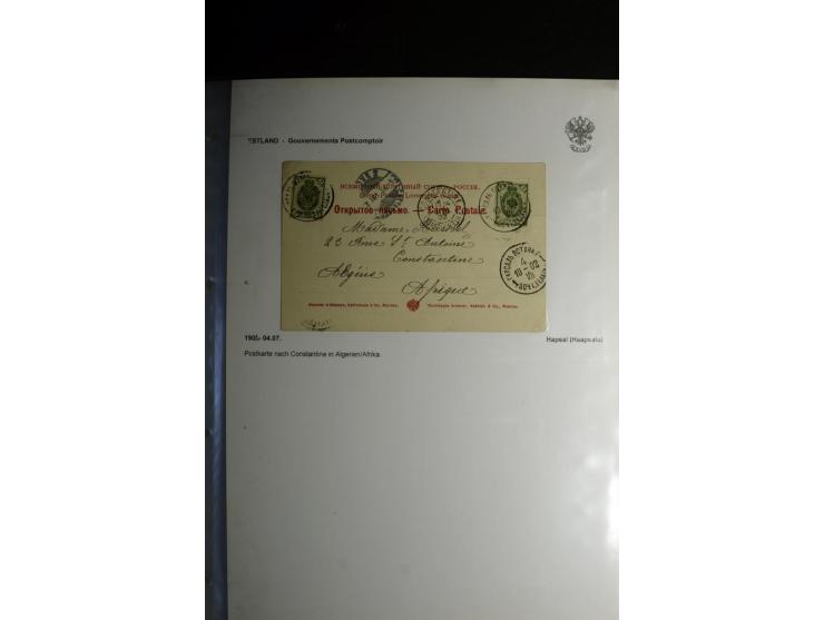 KREISSTEMPEL ESTLAND: 1860/1906, interessante Sammlung von 66 Briefen, Ganzsachen und Umschlägen, dabei R-Briefe, Wertbriefe,
