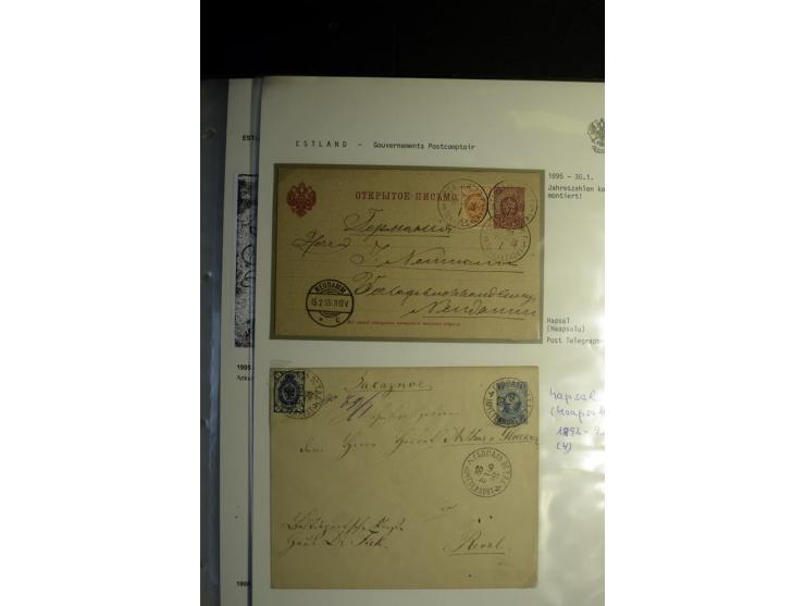 KREISSTEMPEL ESTLAND: 1860/1906, interessante Sammlung von 66 Briefen, Ganzsachen und Umschlägen, dabei R-Briefe, Wertbriefe,