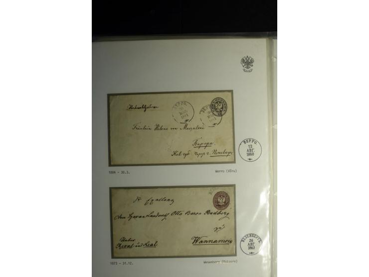 KREISSTEMPEL ESTLAND: 1860/1906, interessante Sammlung von 66 Briefen, Ganzsachen und Umschlägen, dabei R-Briefe, Wertbriefe,