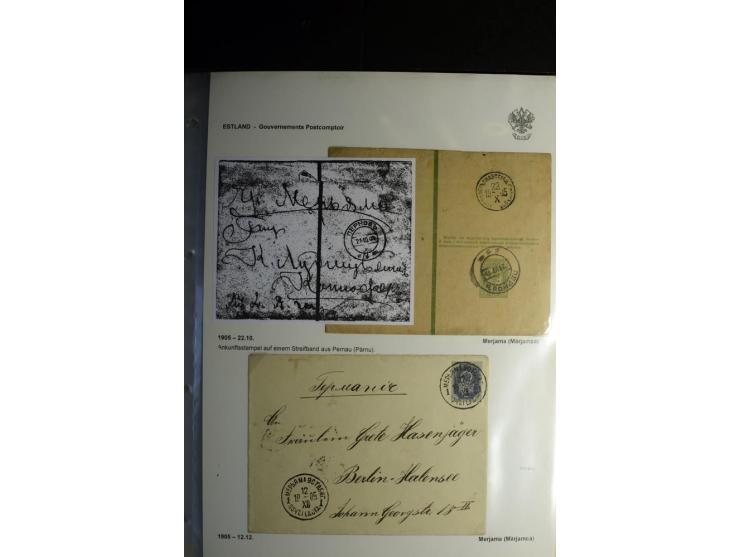 KREISSTEMPEL ESTLAND: 1860/1906, interessante Sammlung von 66 Briefen, Ganzsachen und Umschlägen, dabei R-Briefe, Wertbriefe,