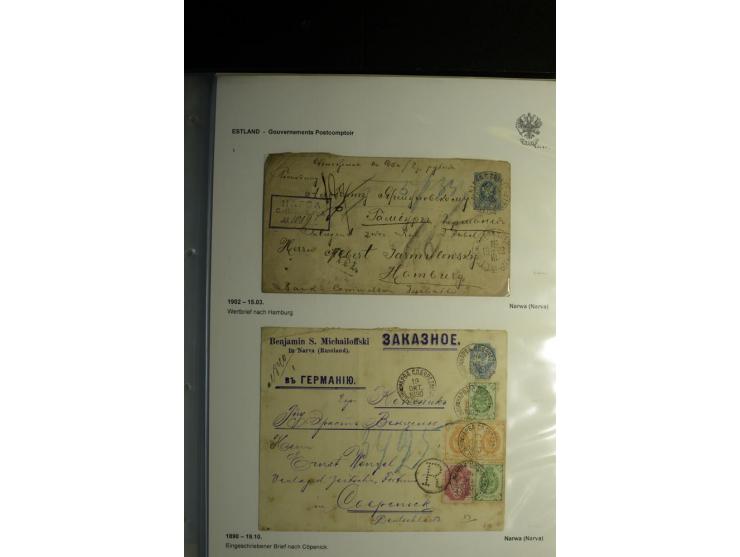 KREISSTEMPEL ESTLAND: 1860/1906, interessante Sammlung von 66 Briefen, Ganzsachen und Umschlägen, dabei R-Briefe, Wertbriefe,