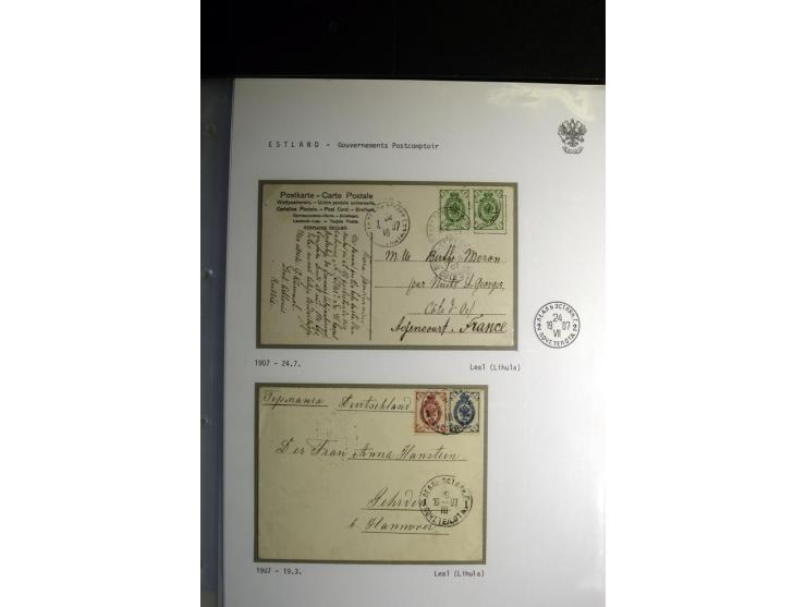 KREISSTEMPEL ESTLAND: 1860/1906, interessante Sammlung von 66 Briefen, Ganzsachen und Umschlägen, dabei R-Briefe, Wertbriefe,