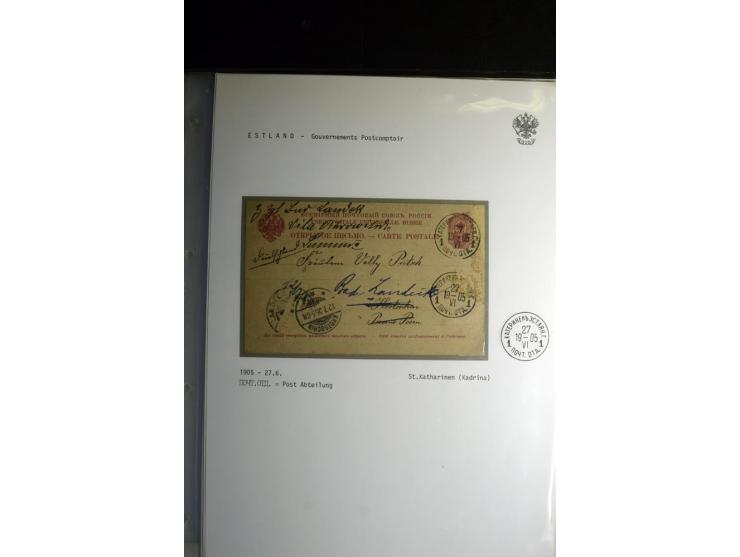 KREISSTEMPEL ESTLAND: 1860/1906, interessante Sammlung von 66 Briefen, Ganzsachen und Umschlägen, dabei R-Briefe, Wertbriefe,