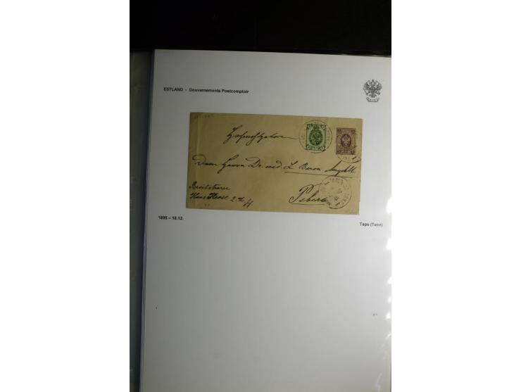 KREISSTEMPEL ESTLAND: 1860/1906, interessante Sammlung von 66 Briefen, Ganzsachen und Umschlägen, dabei R-Briefe, Wertbriefe,