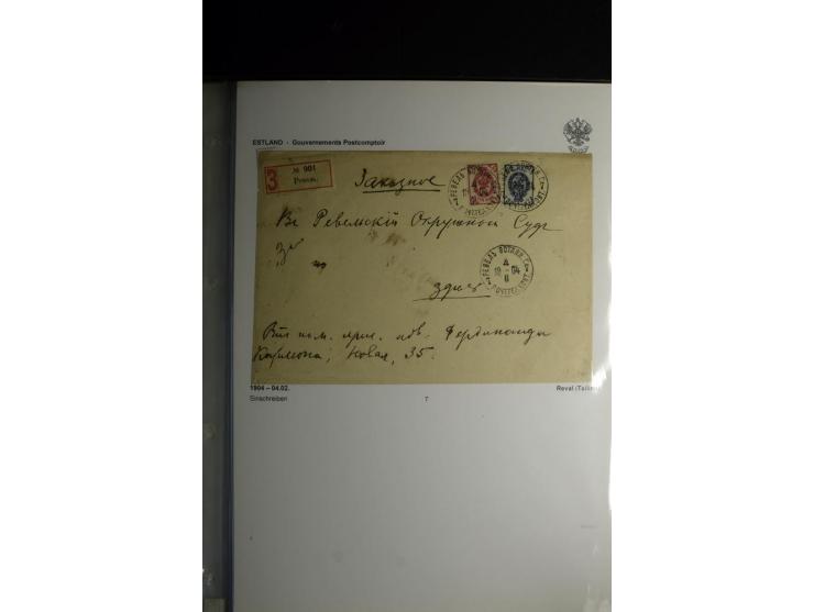 KREISSTEMPEL ESTLAND: 1860/1906, interessante Sammlung von 66 Briefen, Ganzsachen und Umschlägen, dabei R-Briefe, Wertbriefe,