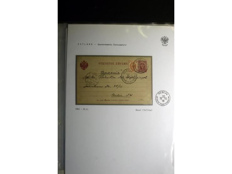 KREISSTEMPEL ESTLAND: 1860/1906, interessante Sammlung von 66 Briefen, Ganzsachen und Umschlägen, dabei R-Briefe, Wertbriefe,