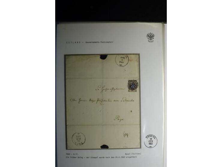 KREISSTEMPEL ESTLAND: 1860/1906, interessante Sammlung von 66 Briefen, Ganzsachen und Umschlägen, dabei R-Briefe, Wertbriefe,